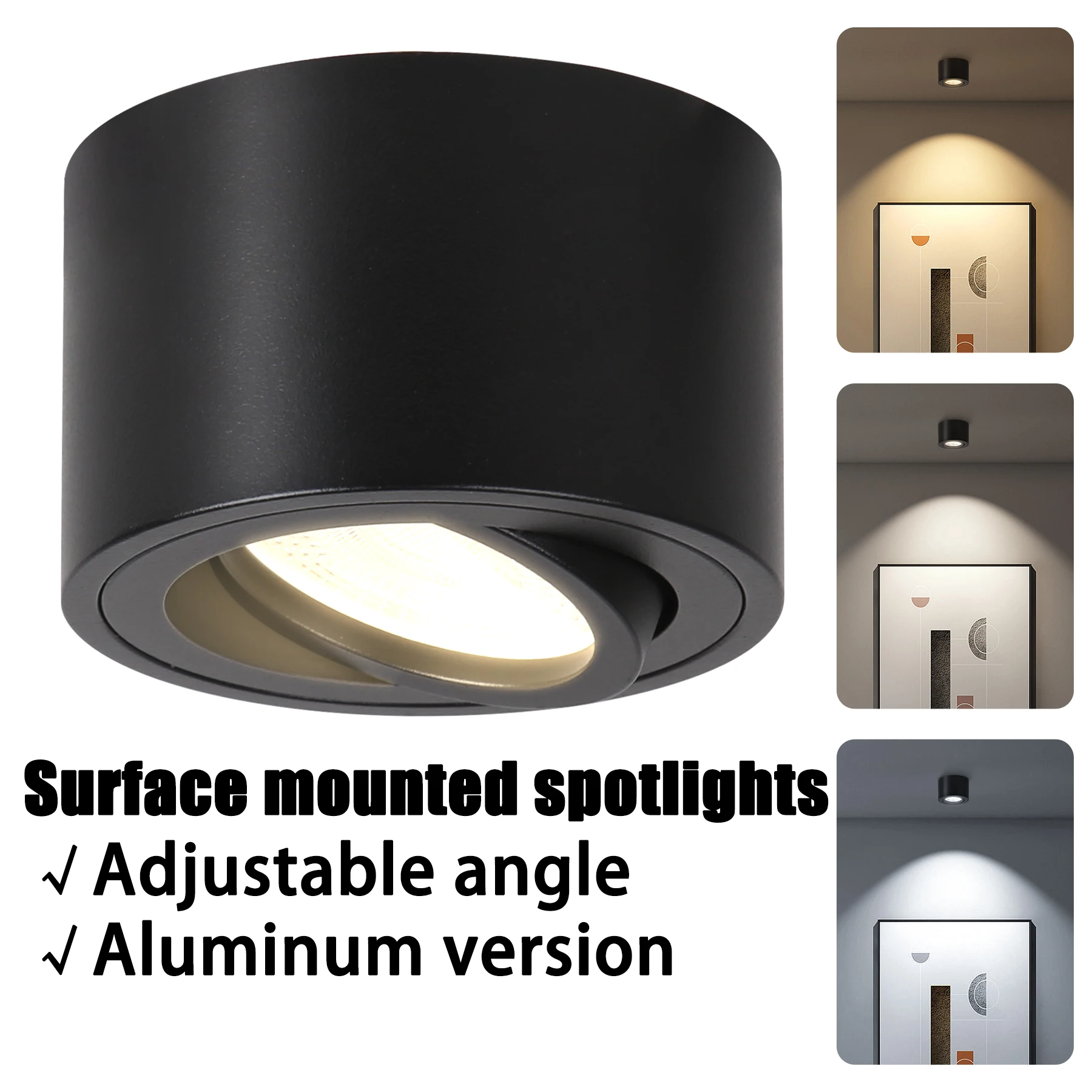 

Nordic surface mounted led downlights ceiling spotlight 3 colors changable LED spot Adjustable angle indoor Lighting Home Decor
