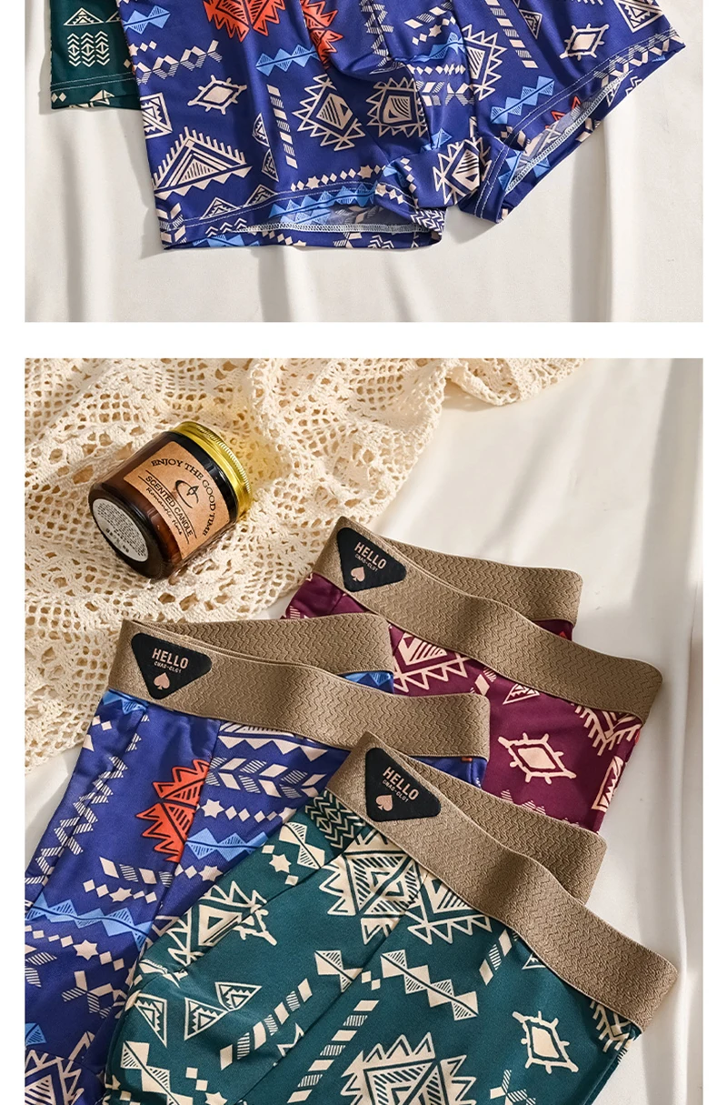 1 stücke männer Unterwäsche Eis Seide Boxer Shorts Plus Größe 6XL Unterhosen Atmungsaktiv Sexy Dünne Höschen Drucken Dessous Großhandel 5803 – Detail 11