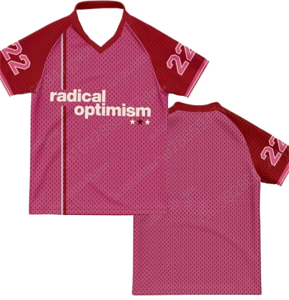 Nueva camiseta de fútbol Lipa optimismo radical cantante pop camiseta hip-hop calle top de manga corta ropa unisex Harajuku para hombres