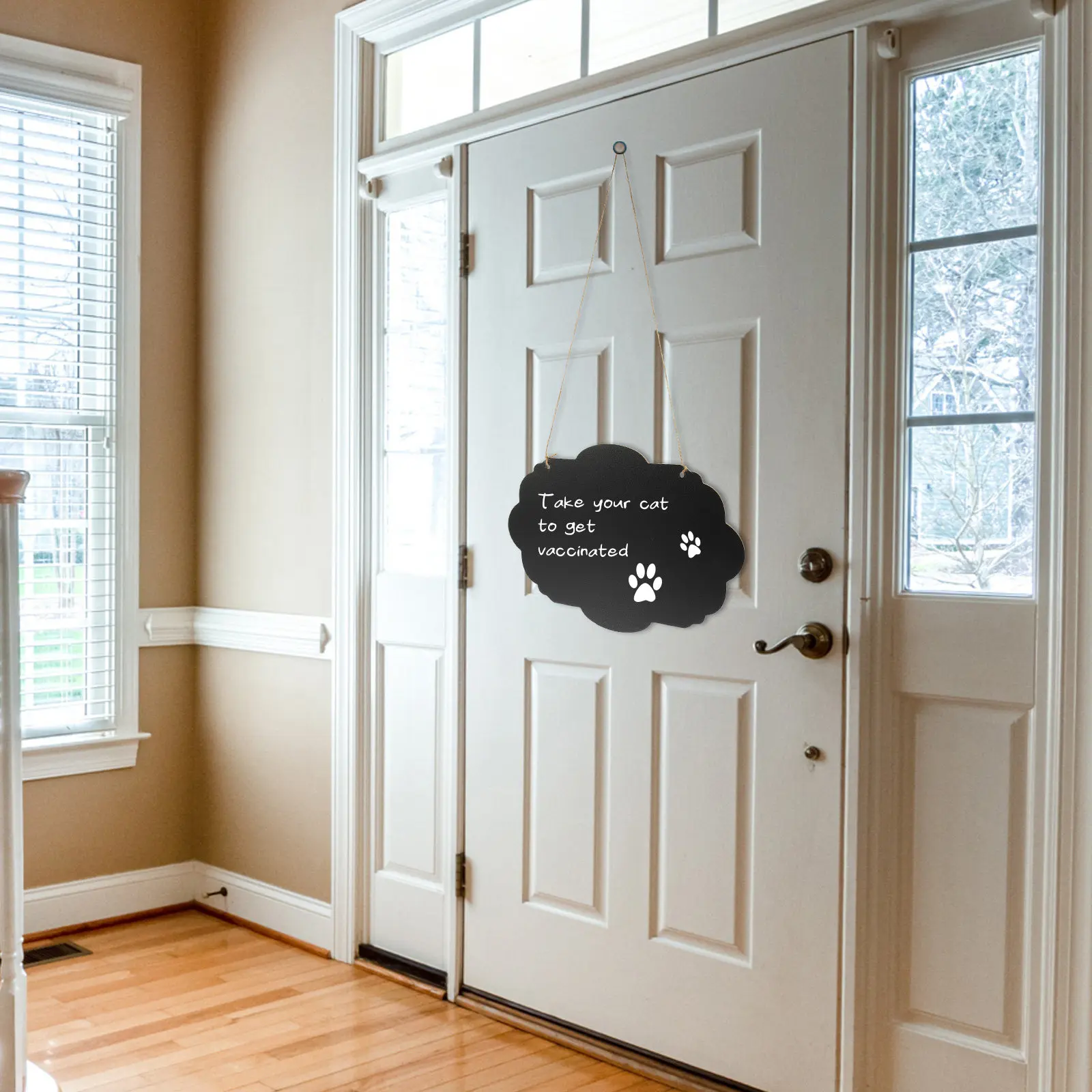 Small Wall Hanging Chalkboard Double Sided Memo Board Hanging Blackboard Door Message Board for Home Shop Cafe