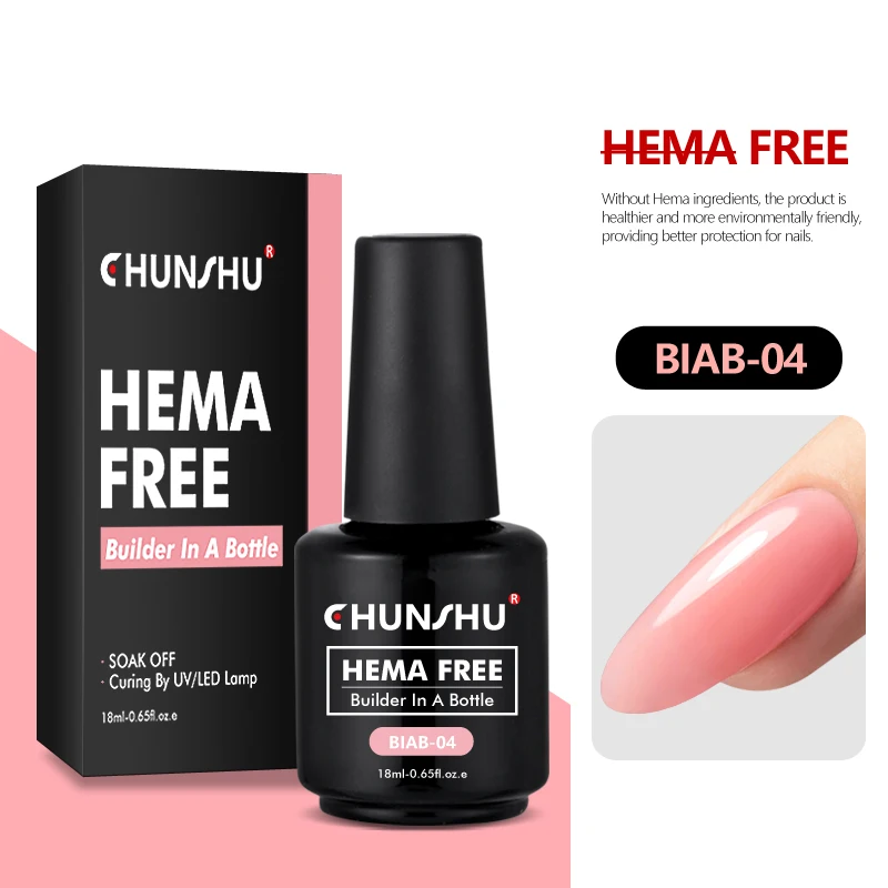 CHUNSHU Hema FREE Construction UV Gel 18 ml Builder Nagelgel in einer Flasche Semi Permanent Thick Rubber Base Gel Extension Nails Art