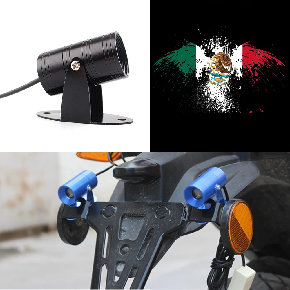 

1 Pieces Mexico Flag Mexican Eagle LED Logo Tail Light Universal Motorcycle Laser Ghost Shadow Spotlight Laser Projector