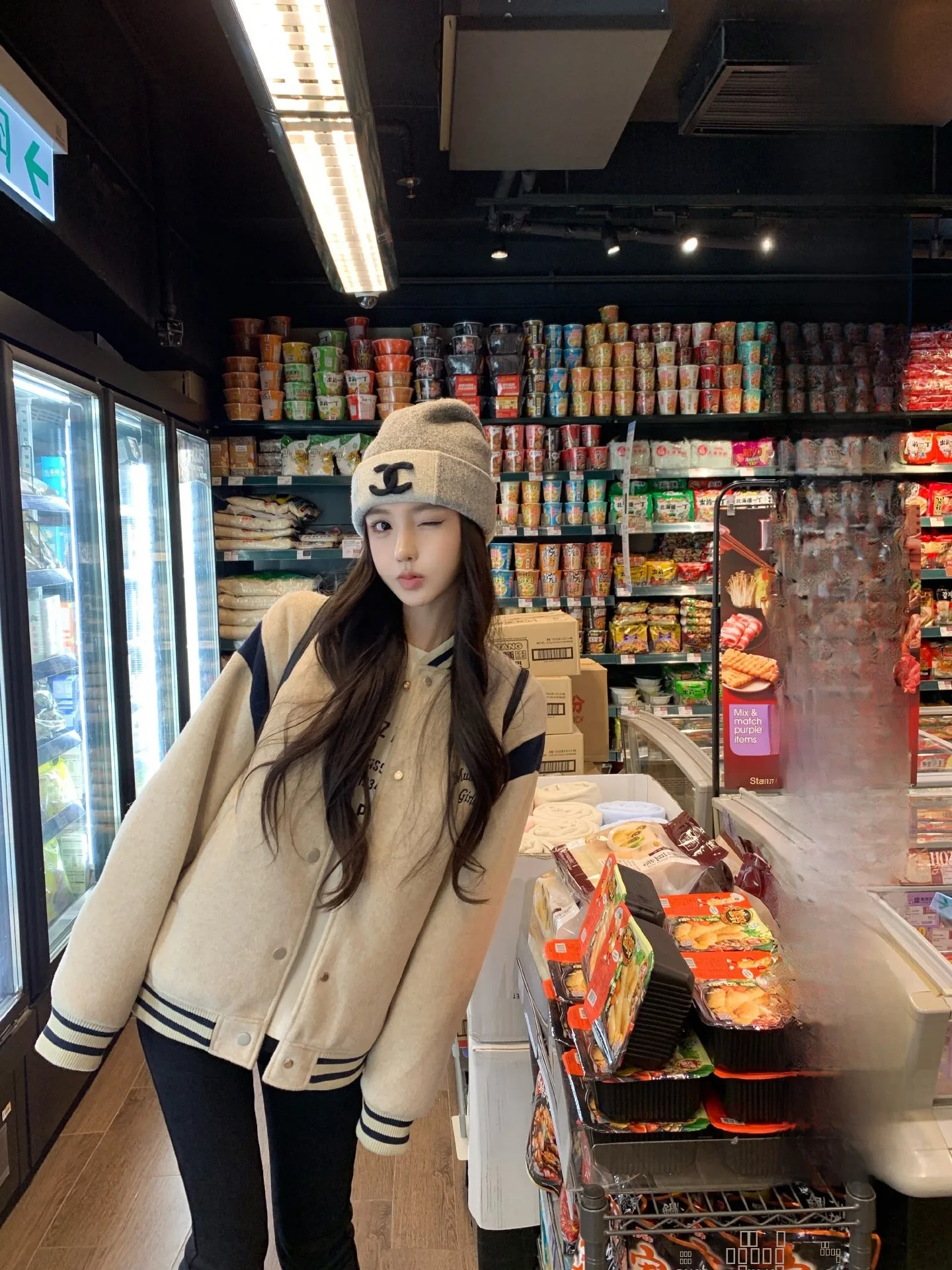 

OKMAOP Women's Woolen Baseball Jaet Loose Fit Autumn Winter Sportswear Versatile High-End Feel Good Match All Top