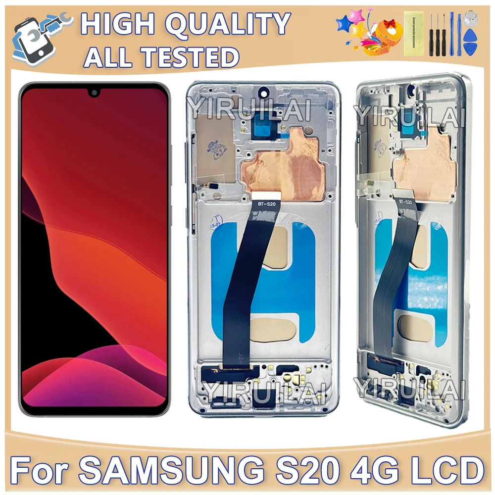 

6.12‘’TFT For Samsung Galaxy S20 G980F SM-G980B/DS G980F LCD Touch Screen Display With Frame For Samsung S20 4G LCD Department