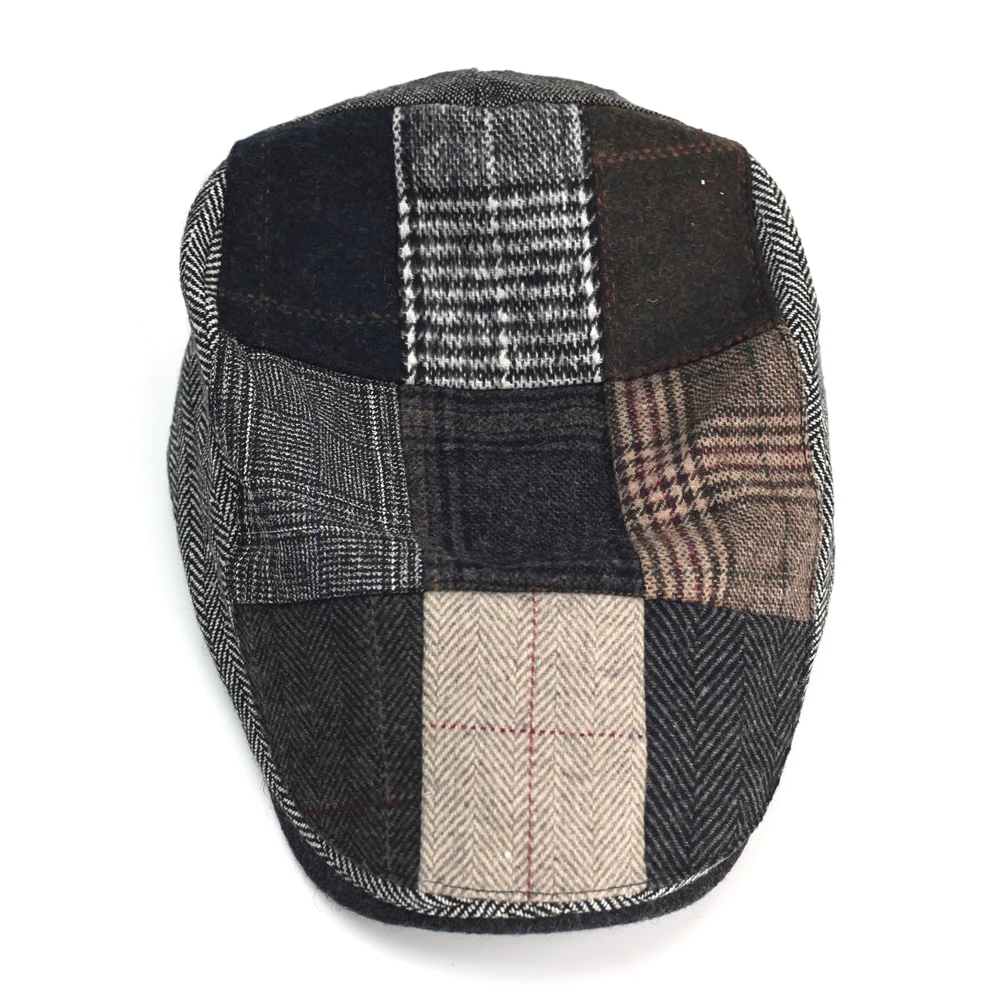 Four Seasons Vintage Patchwork Herringbone Newsboy caps Casual Outdoor Retro Beret Hats Fashion Flat Caps