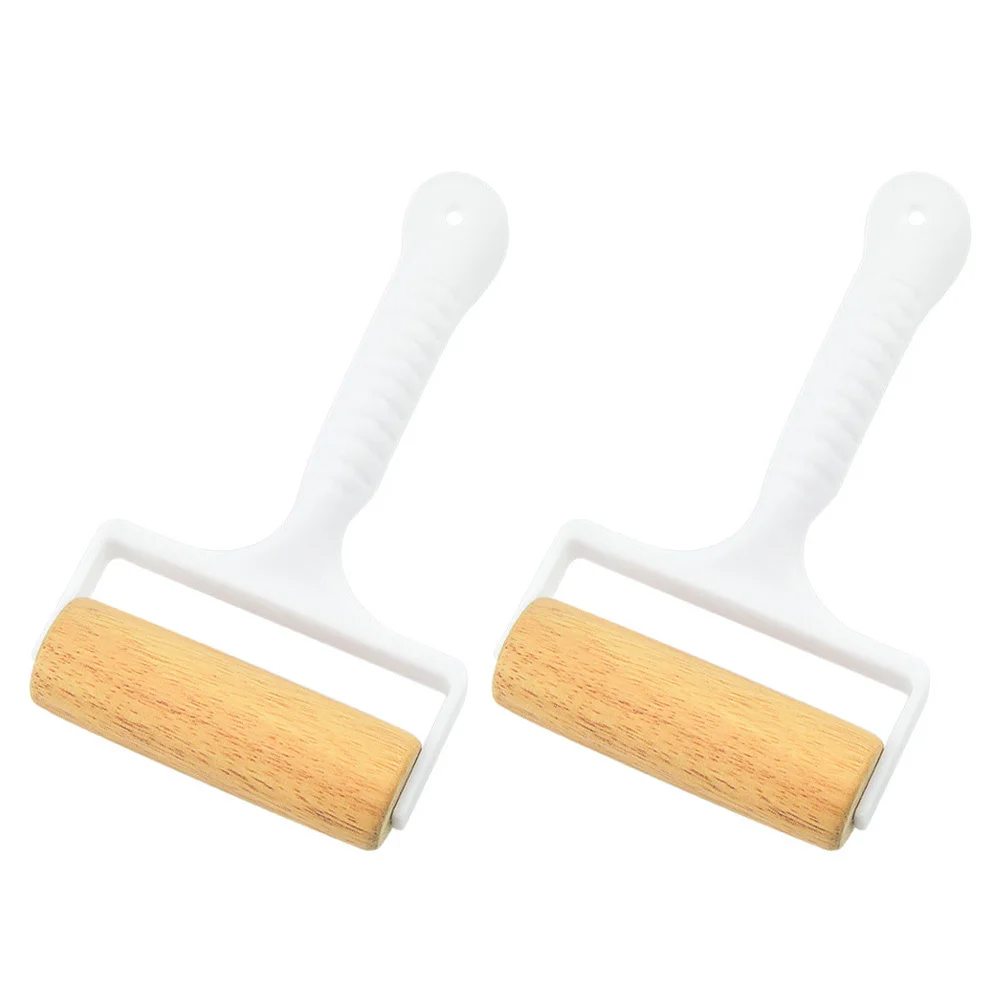 

2Pcs Wood Rolling Pin Baking Roller Dough Roller for Pizza Pastry Kitchen Cooking Tool DIY Gift for Bakers