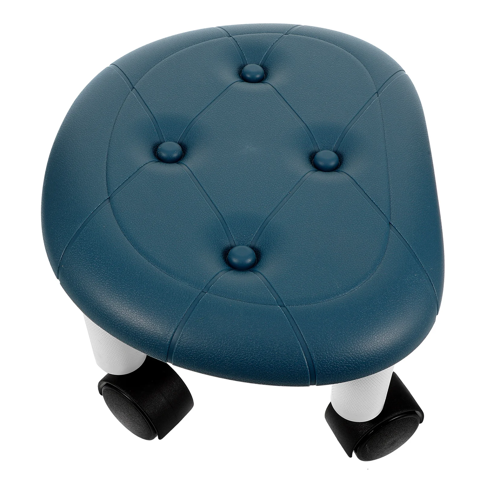 

Swivel Rolling Stool Lightweight Plastic Low Stool with Wheels for Pedicure Nail Salon Home Use Rolling Foot Rest