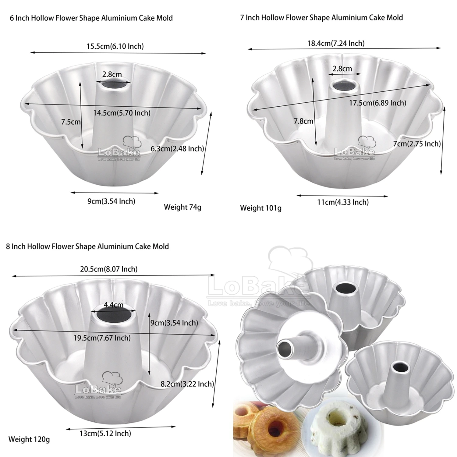 6 7 8 Inch Round Hollow Flower Shape Anodizing Aluminium Bread Maker Moule Patisserie Moldes Reposteria DIY Home Baking Tools