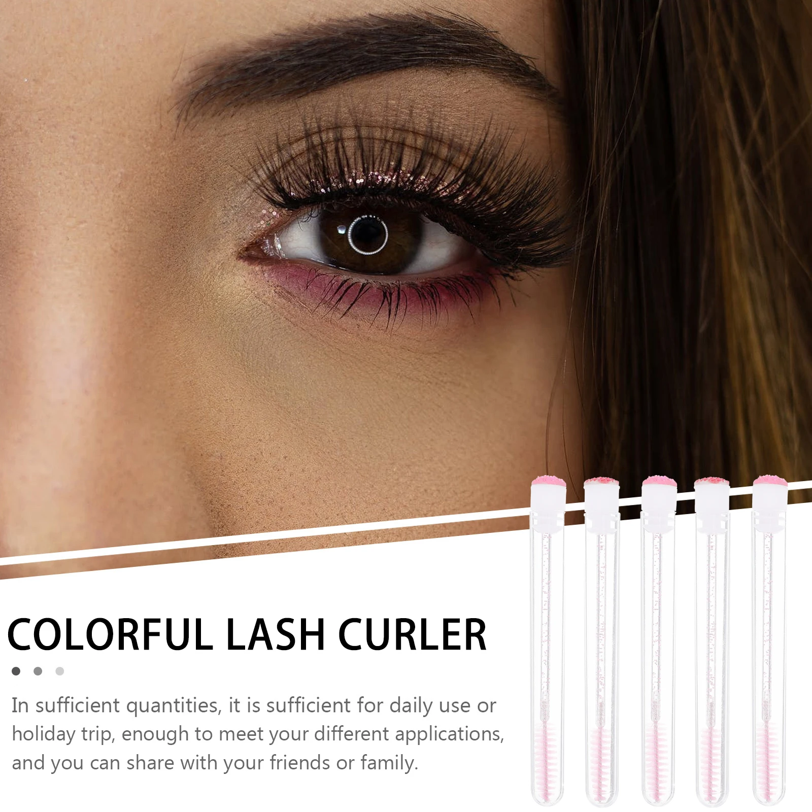 10 pièces Tube Mascara brosse coloré recourbe-cils faux petite femme léger Fiber PP strass maison magasin pinceaux de maquillage