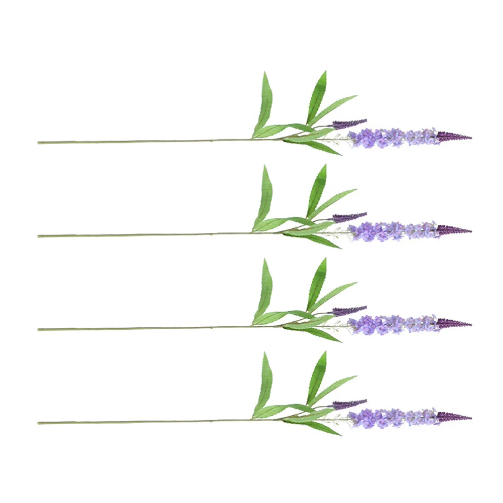 

4Pcs Faux Lavender Flowers Artificial Silk Plants Realistic Long-Lasting Without Watering Perfect for Home Wedding Party Garden