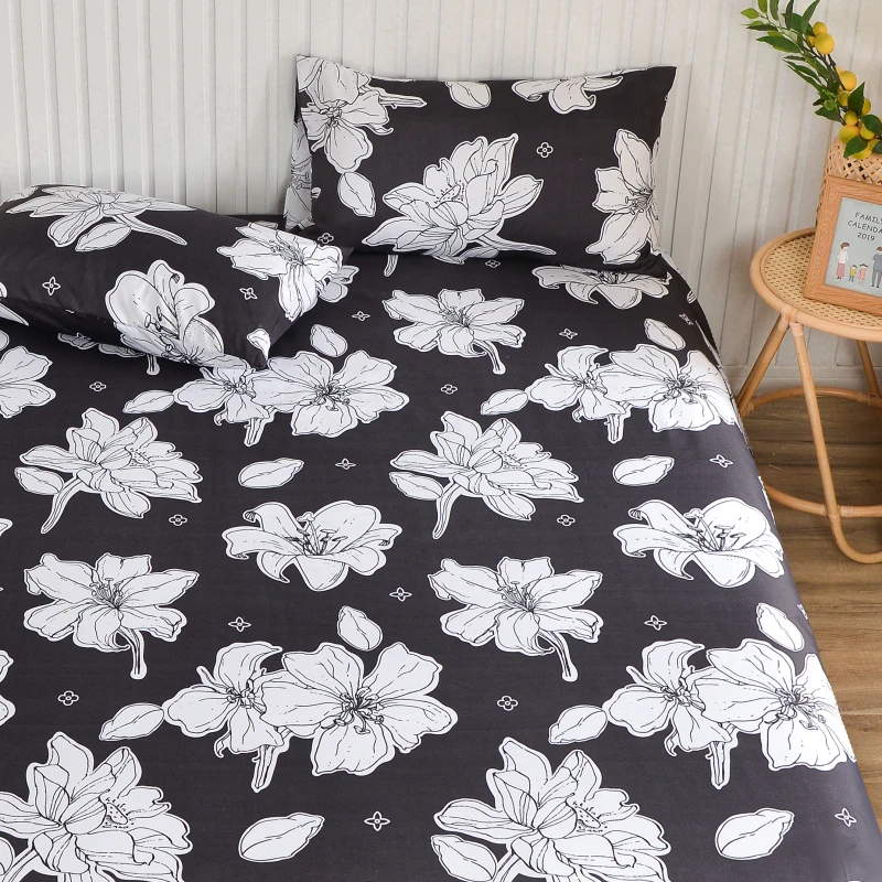 1pc styl w kwiaty dopasowane prześcieradło elastyczne prześcieradło 99x19 0cm narzuta rozmiar Queen pościel sabanas para cama (bez poszewki na