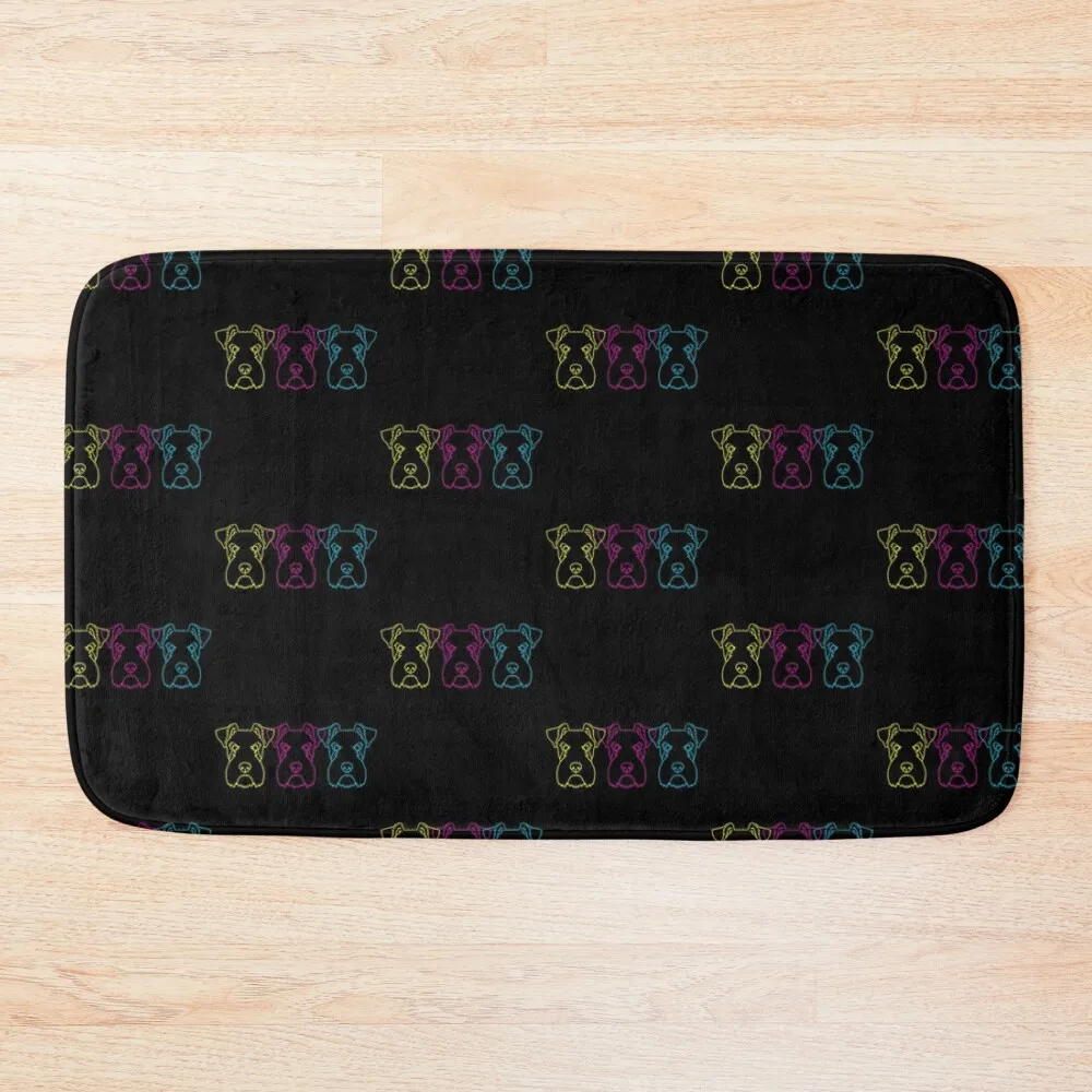 

Neon Schnauzer Dog Bath Mat Set Ofs In The Bathroom Living Room Rugs Mat