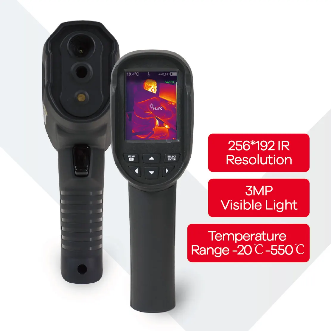 High Resolution 256*192 Thermal Imager Camera with Zoom Laser Point for Electricity Inspection