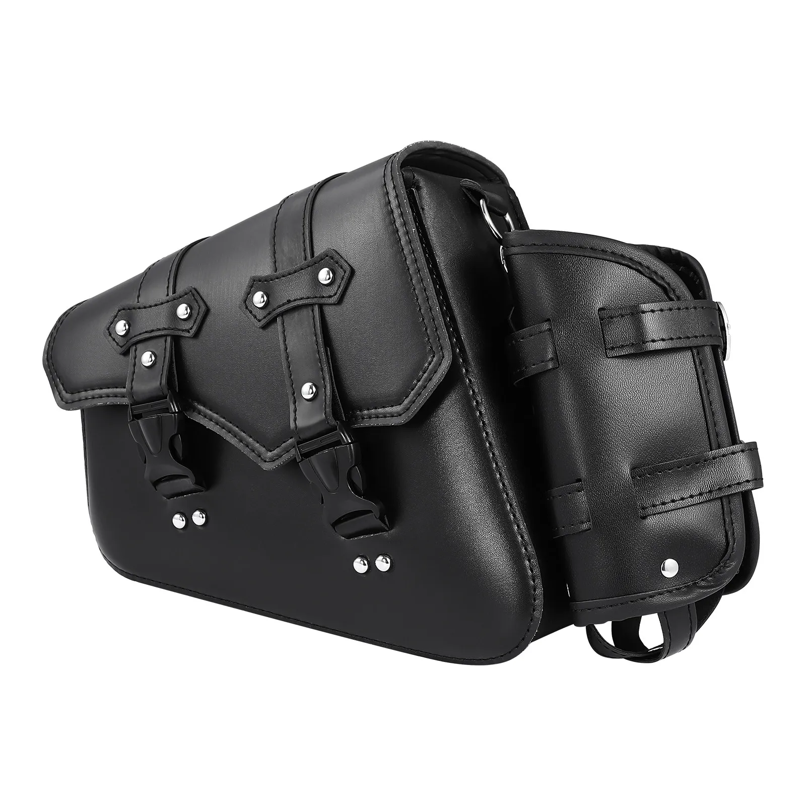 

1Pcs Motorcycle Side Bag Heavy Duty PU Saddle Bag for Motorcycles with Bottle Pouch Easy Install Ride Friendly Tool
