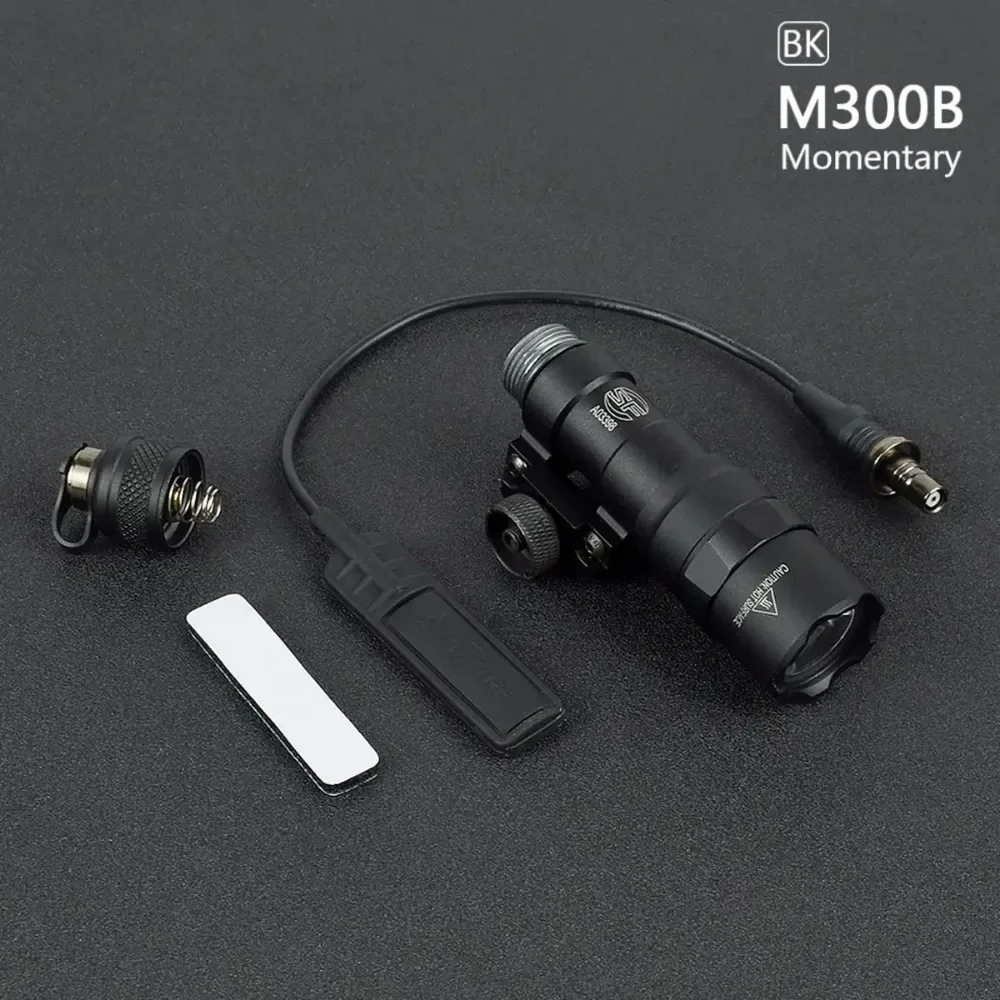 전술용 M300B M600B LED 손전등 업그레이드 메탈 스트로브 라이트 총 액세서리 20mm 레일 호환 사냥용 토치 압력 스위치 포함