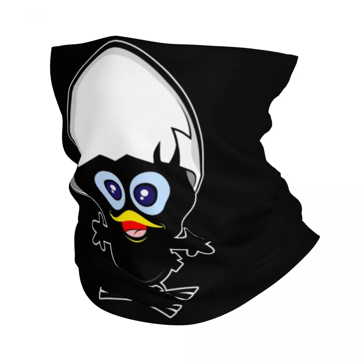 Kawaii Calimero Black Chicken Bandana Neck Gaiter UV Protection Face Scarf Cover Men Women Cartoon Comic Headband Tube Balaclava