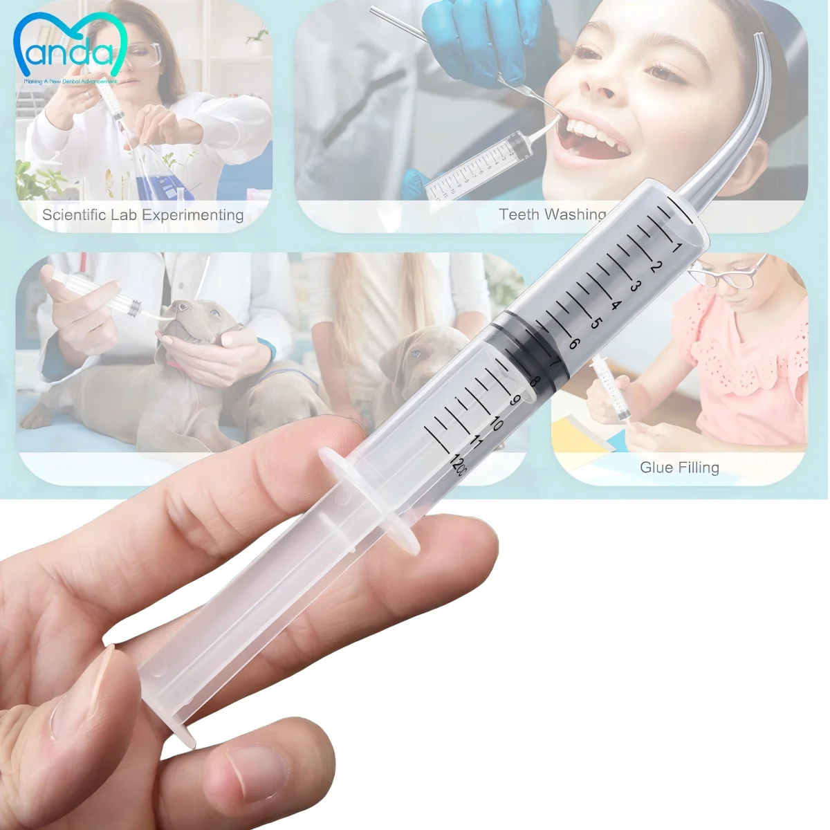 

Disposable Transparent Irrigation Syringe With Curved Tip 12ml Care Feeding Pets