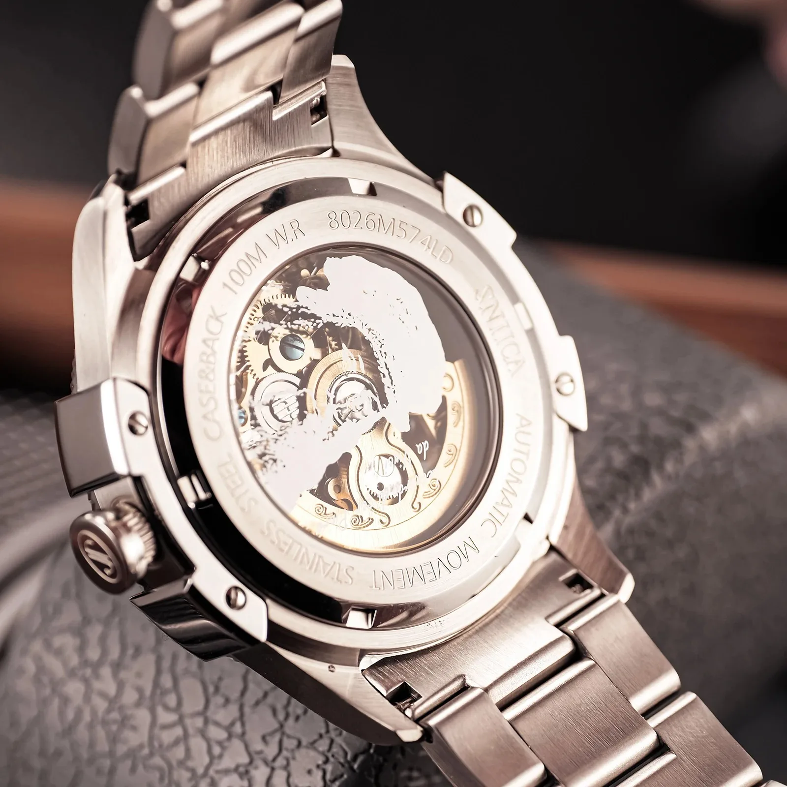 Oblvlo relógio automático masculino 43mm relógio de pulso mecânico luminoso 10atm à prova d'água esqueleto de safira mostrador sunburst