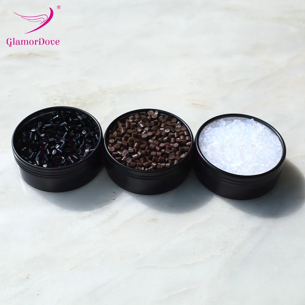 Wholesale Italian Keratin Glue Beads Granules For Hot Melt Fusion Hair Extensions Strong Hair Bonding Keratin Glue Grain Pellets