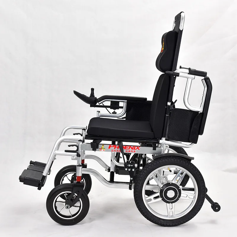 Electric Wheelchair with Reclining High Backrest