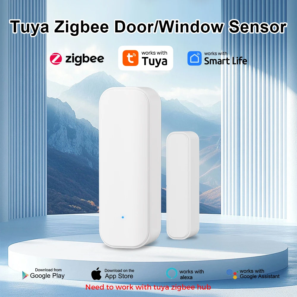 Tuya Zigbee نافذة الاستشعار مستشعر الباب نظام إنذار أمان المنزل الذكي التحكم الصوتي عبر Alexa Google Home Smart