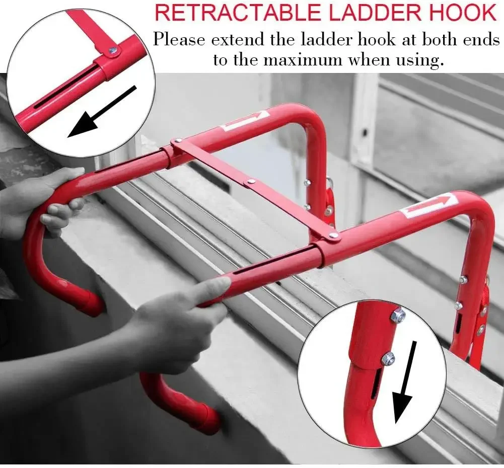 Retractable 3 Story Fire Escape Ladder, 25 Feet