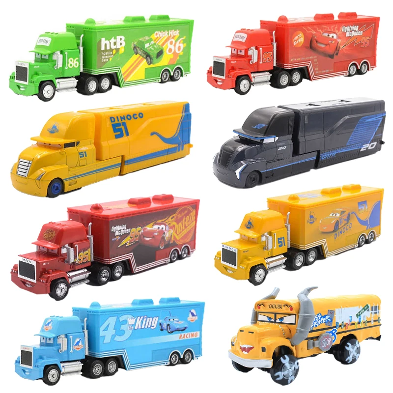 

Cars 2 Disney Pixar car 3 Lightning McQueen Mack Truck Jackson Storm Chick Hicks dinoco king fritter Frank Toy Model kids Gift