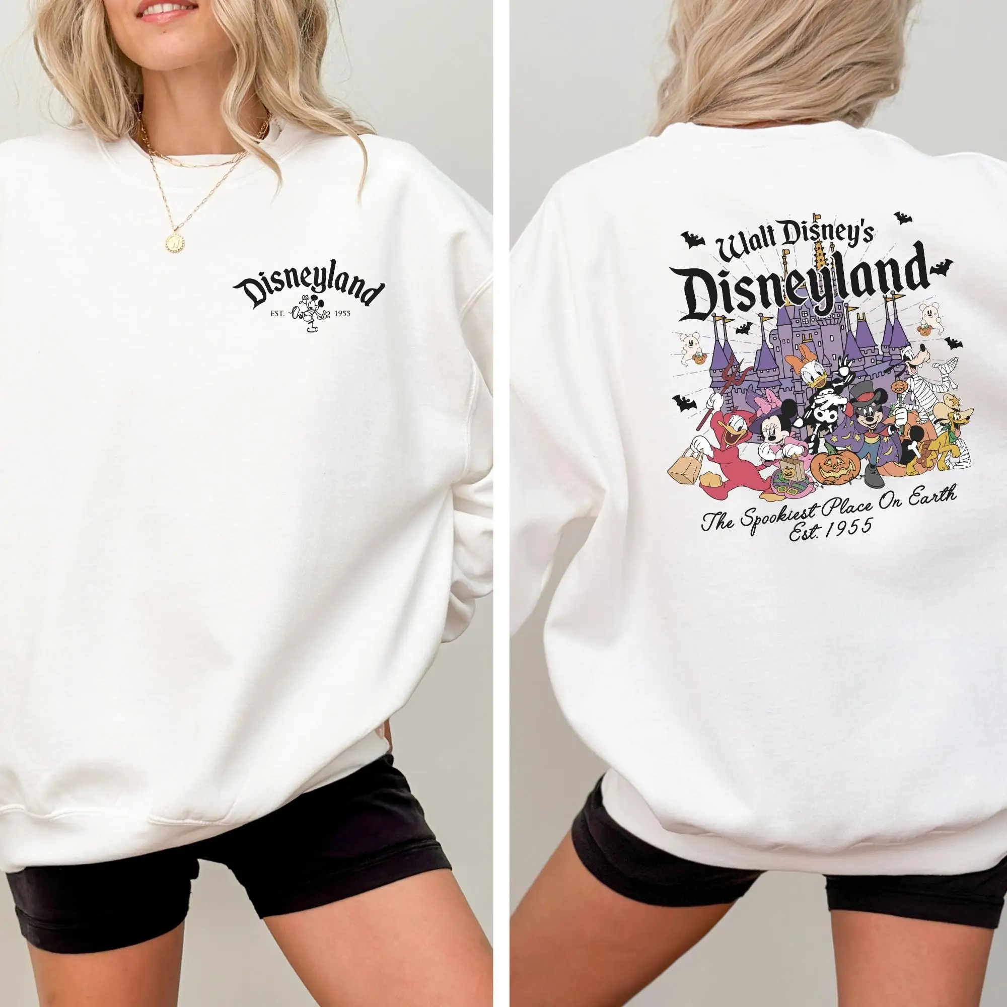 Disneyland Halloween sweatshirt met ronde hals Mickey en vrienden sweatshirt herfst en winter nieuwe streetwear tops kleding