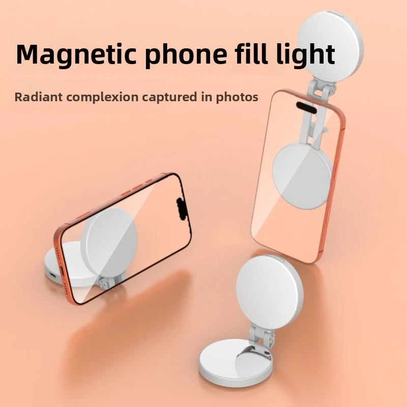 Magsafe Phone LED Ring Light Portable Bi Color Dimmable Selfie Fill Light for Live Stream Vlog Photography view 3