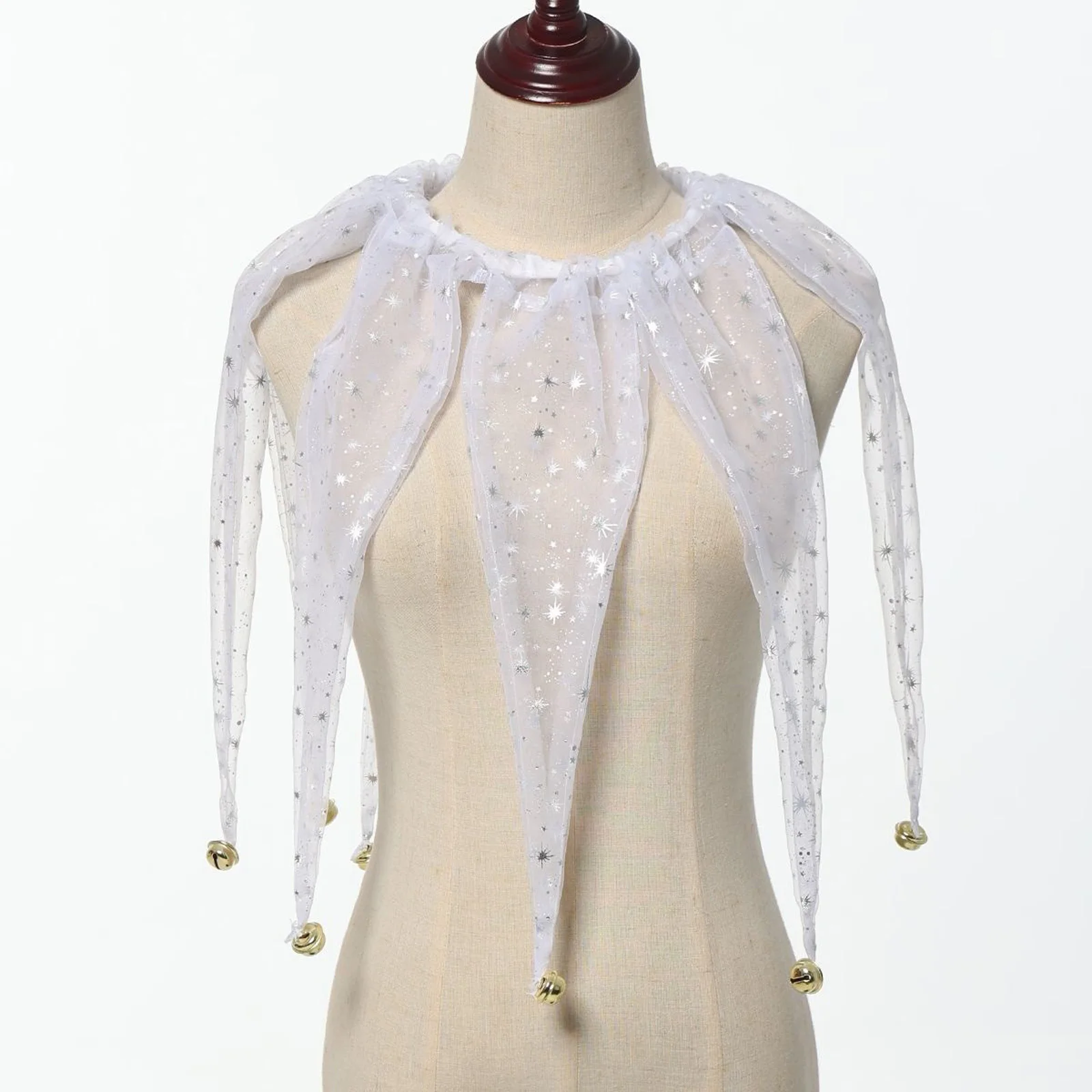 Collare da clown a punta Decor Collare per accessori per collo da giullare con costumi Jingle Bell per la festa di Natale