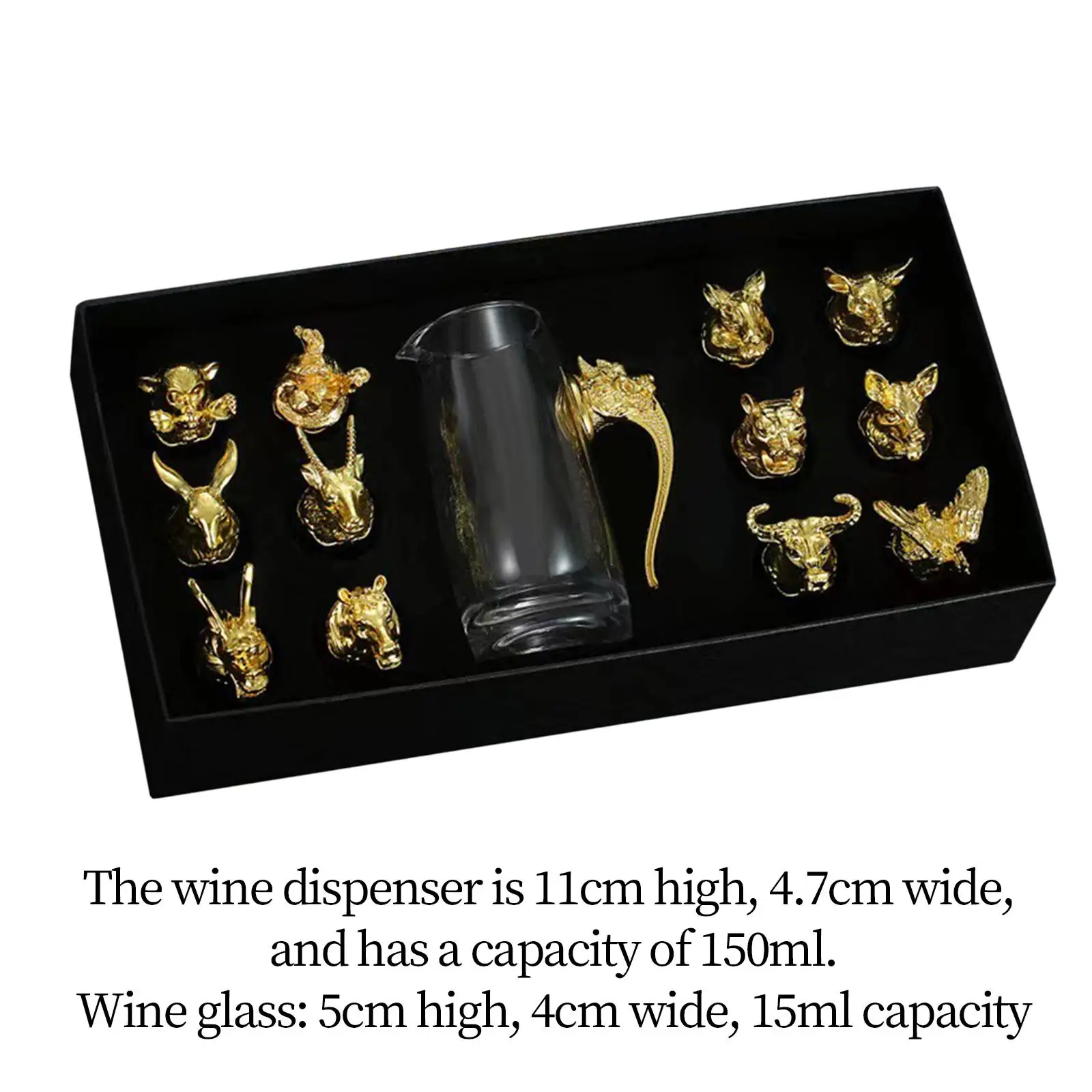 Whisky Glasses Set Chinese Style Household Flagon Glass Set for Home Garden Men Dad\'s Gift Beautiful Gift Housewarming Gift