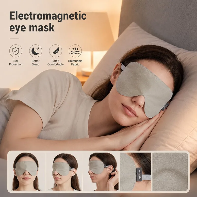 1PC Electromagnetic Radiation Protective Fiber Eye Mask Household Emf Shielding Silver Fiber Outer Layer Eye Mask Household