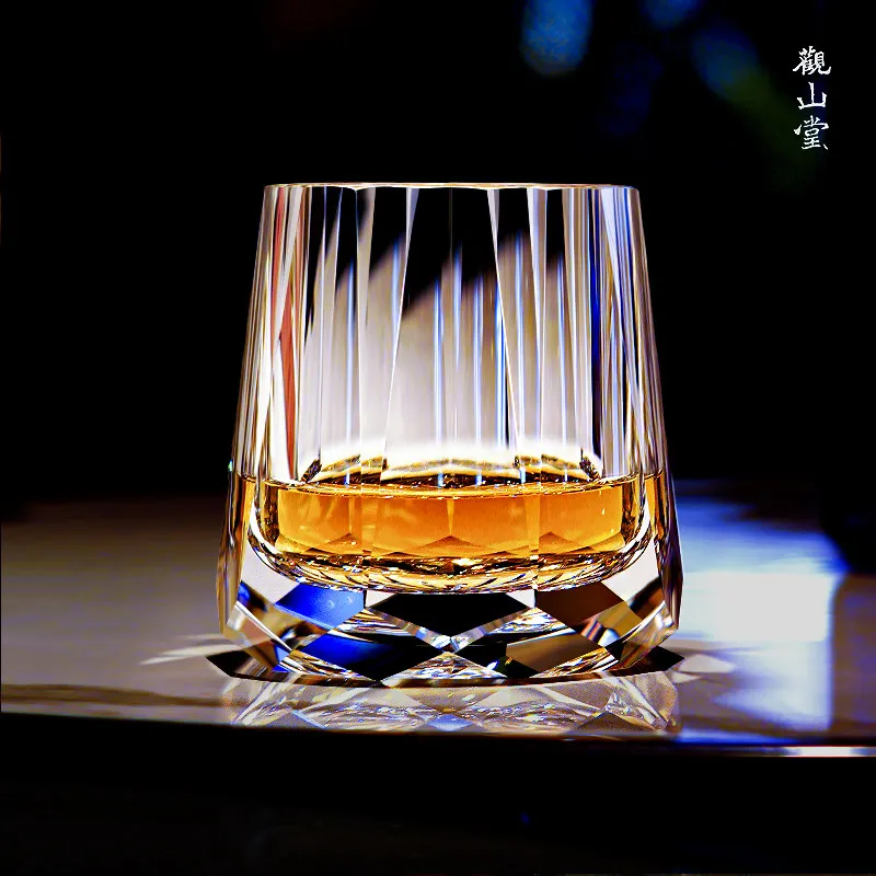 PYH personalized k9 lead-free high-quality crystal wine diamond-feeling hand-engraved whiskey wine glass gift