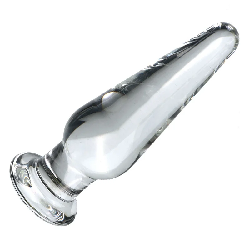 Sumbat Anal Kaca Transparan dengan Diameter 3Cm, Pemijat Stimulasi G-spot, Mainan Seks Dewasa 18+, Masturbator Pemijat Prostat