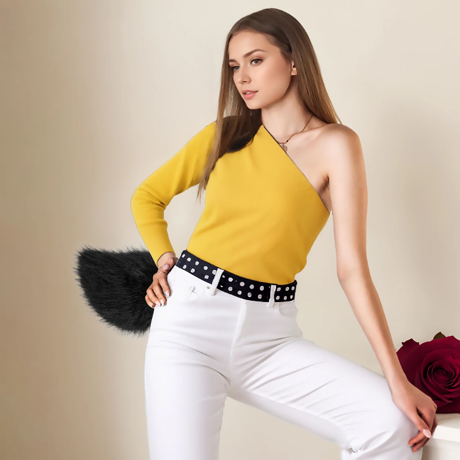 Plush Faux Fur Bunny Tail Cosplay Rabbit for Halloween Christmas Easter Costume Accessories image 2
