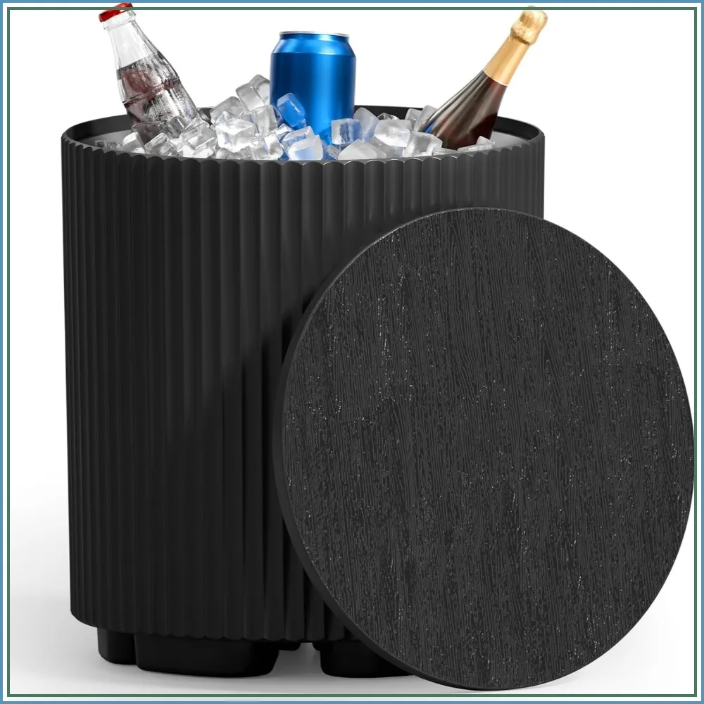 

2-in-1 Outdoor Cooler Side Table 2 Pack, Ice Chest Side Table for Patio, Parties, Picnics, Beach