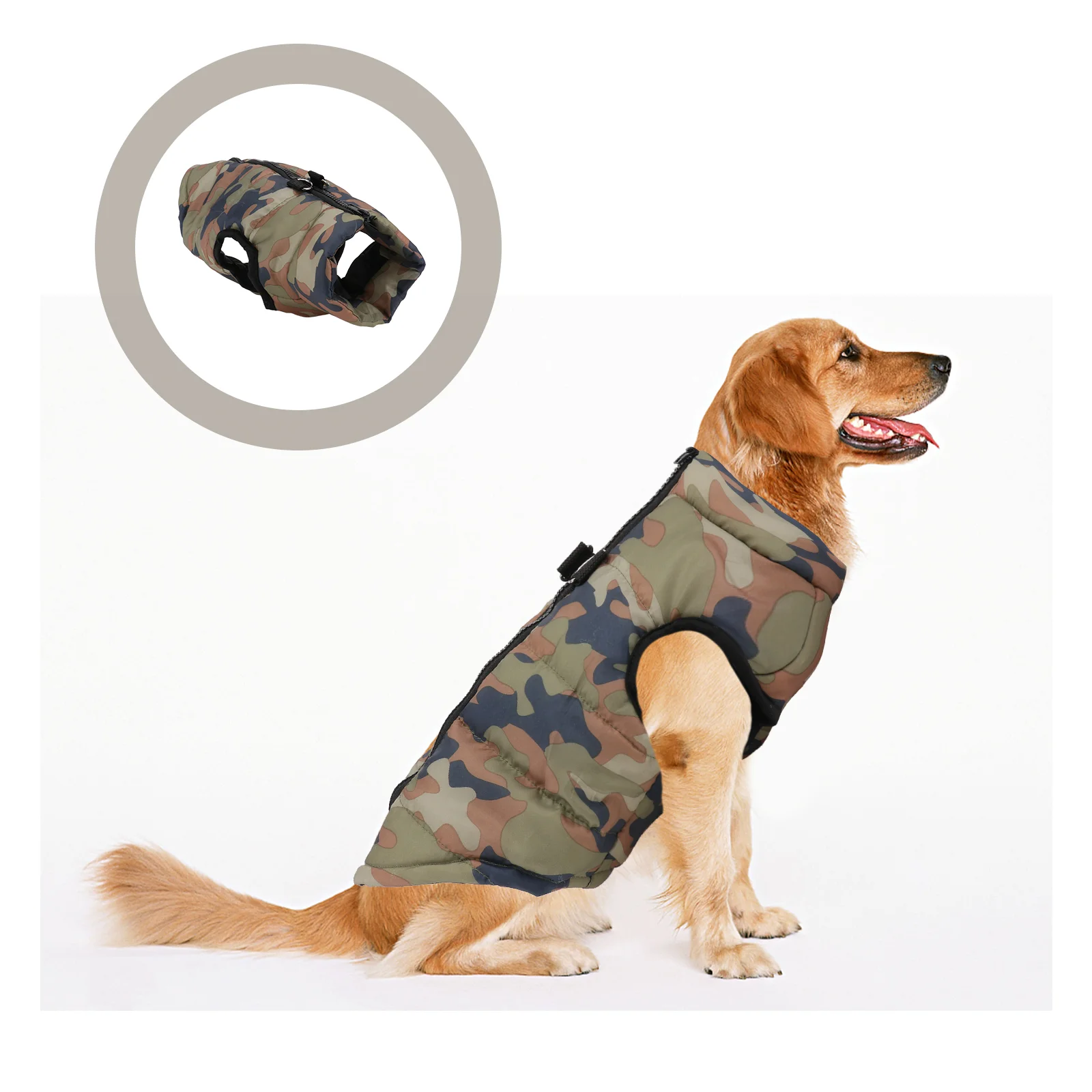 

Pet Dog Puppy Cotton-padded Vest Clothing Sleeveless Coat - Size M (Camouflage) Dog coat Puppy jacket