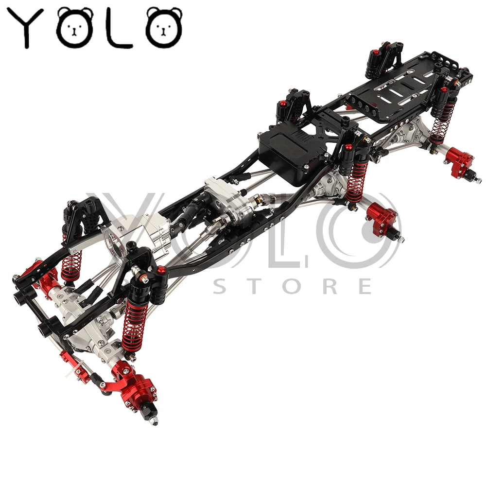 

All-Metal 6x6 Chassis Frame with Portal Axles for 1/10 SCX10 II RC Car Model Simulation Climbing Upgrade Car Refit Kit Parts