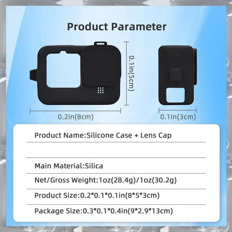 Hot Selling-Silicone Case For Gopro Hero 12 11 10 9 Black Tempered Glass Screen Protector Protective Film Lens Cap Cover,Silicon