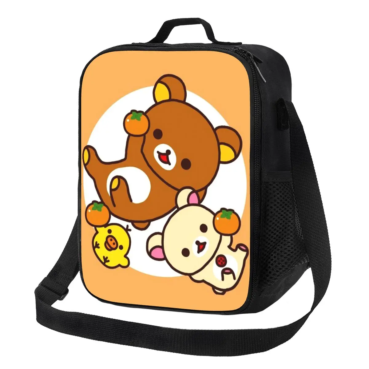 

Custom Rilakkuma Cartoon Insulated Lunch Tote Bag for Women Portable Thermal Cooler Food Bento Box School