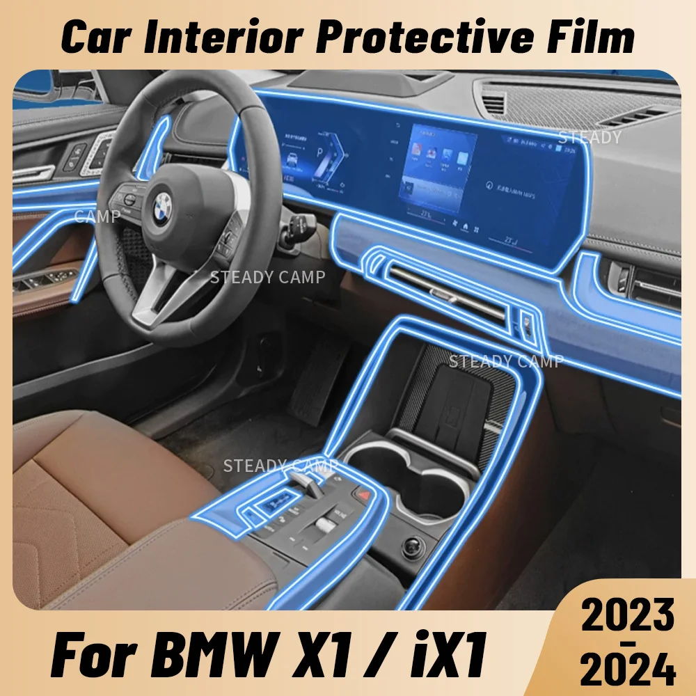 アンチスクラッチ車内センターコンソールメディアダッシュボードナビゲーション-tpu-プロテクターフィルム-bmw-x1-ix1-u11-u12-2023-2024-ステッカー