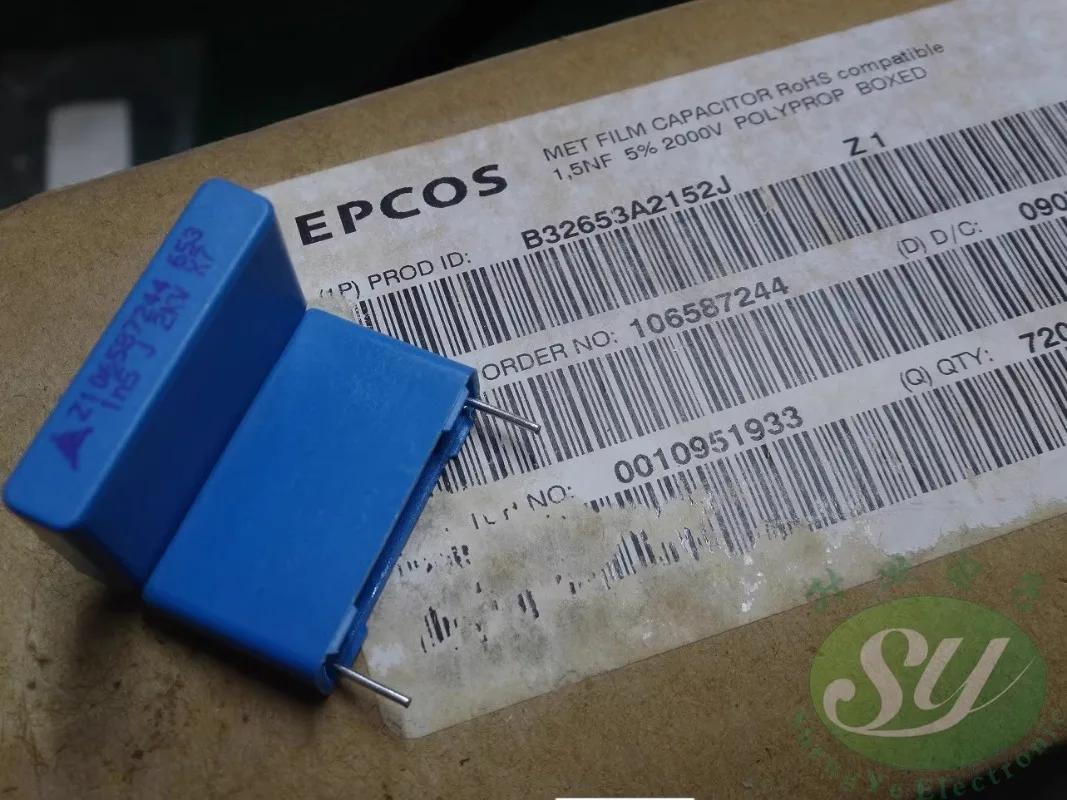 10 Uds EPCOS 0,0015 uf/2000v 1.5nf 1n5 1500pf 152 nuevo condensador de película 22MM