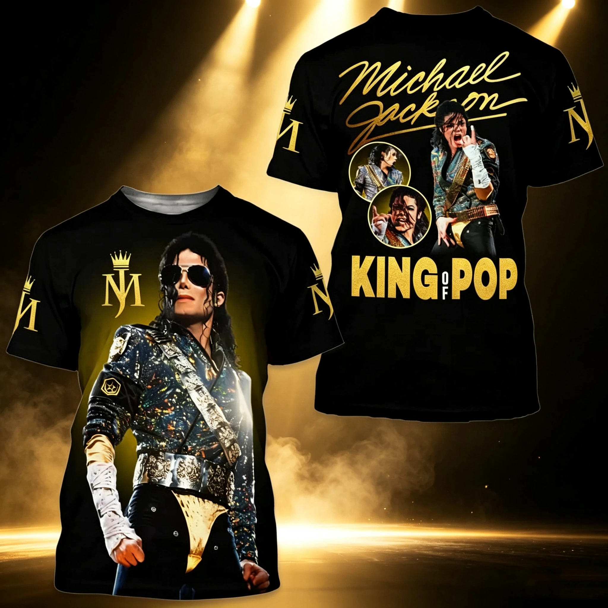 2026 Michael Jackson King of Pop Printed 3D Pattern Short Sleeve Casual comfortable Street Style, Music Enthusiast T-shirt