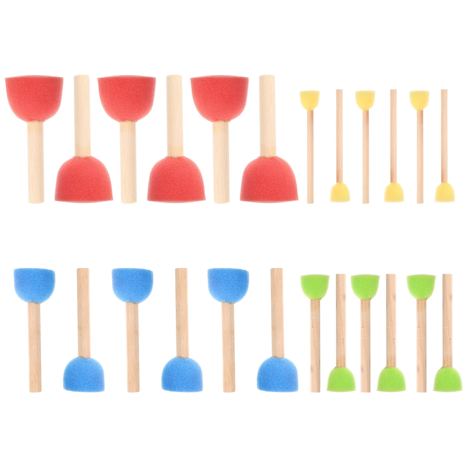 

24 Pcs Mushroom Head Sponge Brush Painting Tool Suite Graffiti Kids Supplies Wood Drawing Stamps