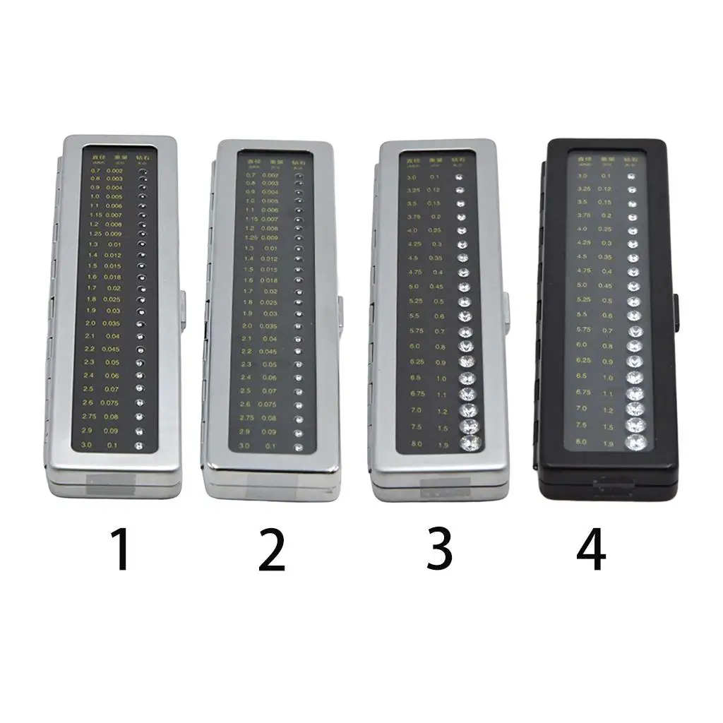 Diamond Color Scale Master Iron Grading Set Gemstone Sizing Tool for Jewelry Display Teaching