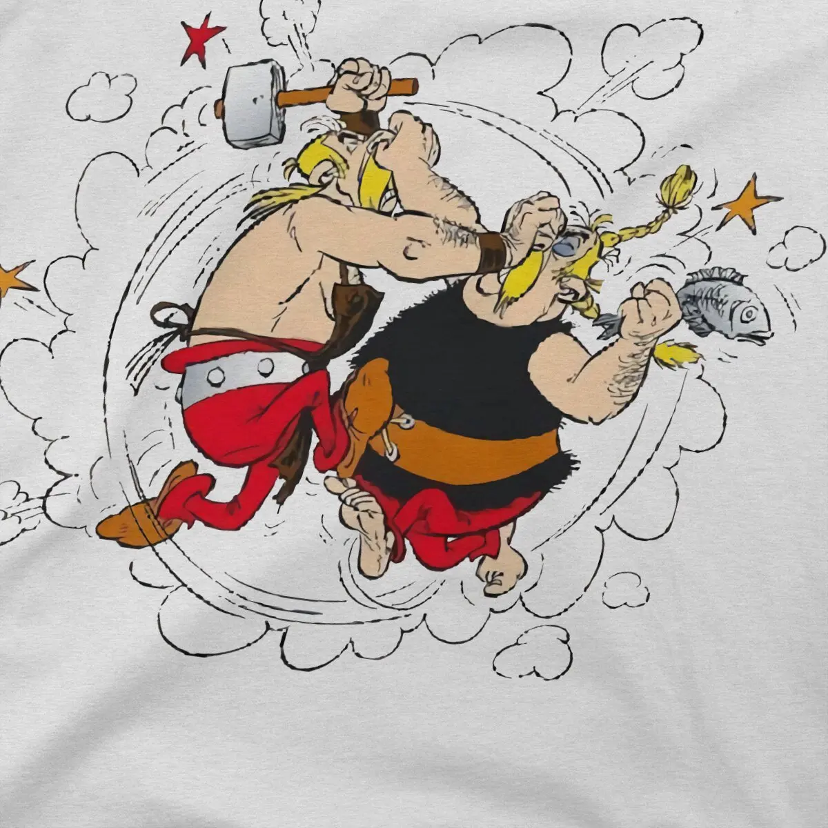 Asterix and Obelix Fights Tshirt Homme Men\'s Clothes Blusas Polyester T Shirt For Men