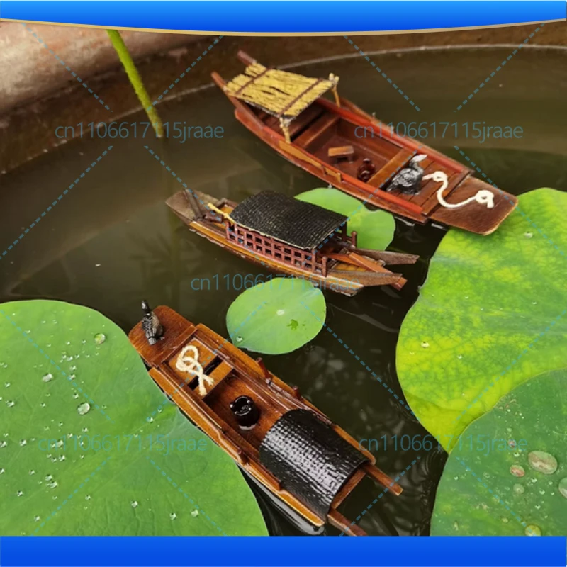 Chinese Wupeng Boat Decoration Ornaments Characteristic Folk Arts Crafts Wooden Handmade Accessories Model Ship Home Decor