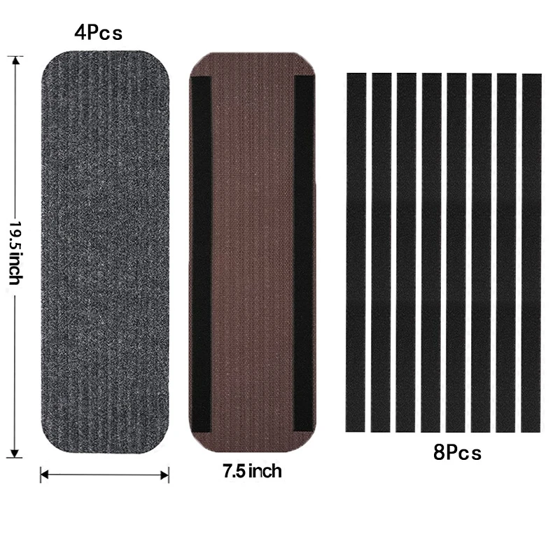 4 Pcs RV Step Covers Rug19.5X7.5 Inch Adhesive RV Stair Covers Mobile Home Step Mats for Lippert, Step