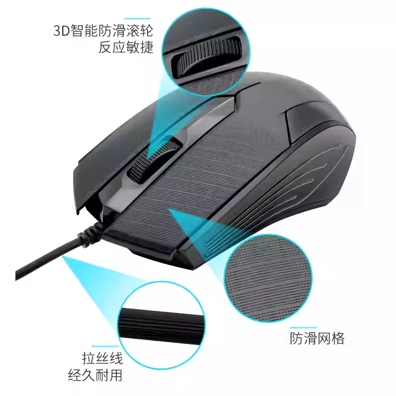 PS/2 Interface Mouse with Round Port, Old-style Computer Round Hole Round Head Mouse, Home and Office Wired USB Mouse