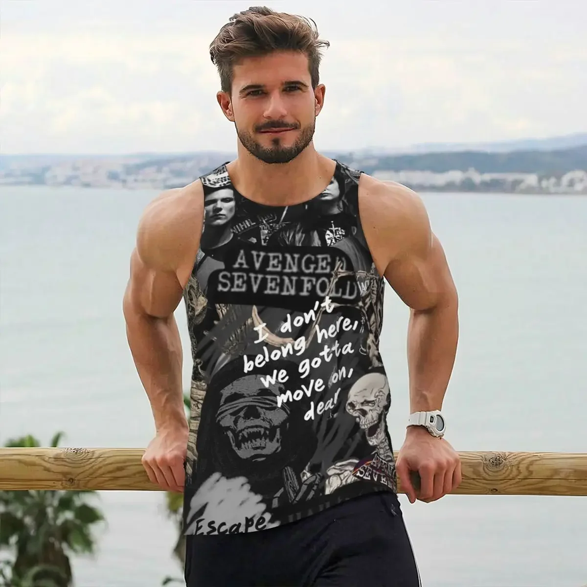 Avenged Sevenfold Gym Tank Bodybuilding Vest Fitness Sleeveless Tops Quick Dry Men Workout Sports Clothing